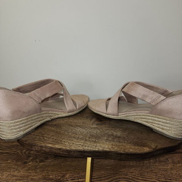 LifeStride Soft System Blush Pink Siesta Espadrille Wedge Sandal-Size 9 - Picture 2 of 7